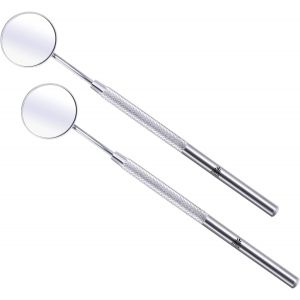 Kalanka-Ensemble De Miroirs Dentaires Anti-Bu&eacute;e Pour Dents De Gomme, Outil En Acier Inoxydable Avec Poign&eacute;e De 6,3"" De Long Et T&ecirc;tes Rondes En Verre De Rechange (2) - Neuf