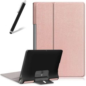 Coque Pour Lenovo Yoga Smart Tab/Yoga Tab 5 Yt-X705f 10.1,&Eacute;tui Cuir &Agrave; Rabat Mince L&eacute;ger Avec Support Pliable,R&eacute;glable Multi-Angle B&eacute;quille Slim Folio Flip Tablette Housse,Or Rose[Coq9126156] - Neuf
