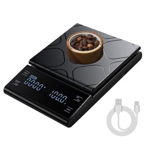Balance &Agrave; Caf&eacute; Avec Minuteur, 5 Kg/0,1 G Balance De Cuisine Num&eacute;rique Usb Rechargeable Haute Pr&eacute;cision Pour Espresso, Caf&eacute; Vers&eacute; - Neuf