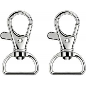 KALANKA-Mousqueton Porte Clef M&eacute;tal 50 Pi&egrave;ces Attache Porte Cl&eacute; Fermoir Mousqueton Pivotant Keychain Crochet Porte Clef pour Bijoux Gadget DIY D&eacute;coratio&iquest;Argent&iquest; - Neuf