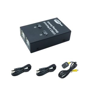 Commutateur de partage USB 2.0-Adaptateur USB 2.0 pour 2 appareils partagés-1 imprimante scanner-Noir-Bouton-poussoir-Manuel-2 positions - Neuf