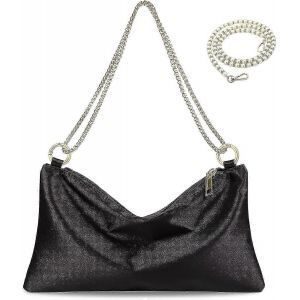 Les Femmes De Soir&eacute;e En Satin Sac &Agrave; Main De Mari&eacute;e De Bal D'Embrayage Sac &Agrave; Main Formel De Cocktail Embrayages Sac &Agrave; Bandouli&egrave;re Avec 2 Cha&icirc;nes Sac - Neuf