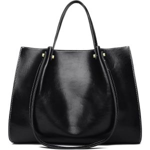 KALANKA-Sac &agrave; main pour femme - Grand - &Eacute;l&eacute;gant - En cuir synth&eacute;tique - Sac fourre-tout simple - Taille moyenne - Sac fourre-tout - Sac fourre-tout - Pour le travail, l'&eacute;cole, le bureau - D&eacute;contract&eacute; - Neuf