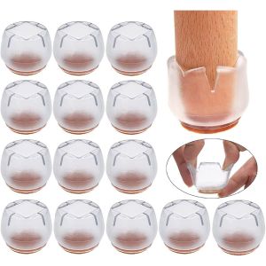 Lot De 16 Embouts De Protection Pour Pieds De Chaise (22-26 Mm), Ronds Et Carrés, En Silicone, Pour Table Et Chaise, Anti-Rayures - Neuf