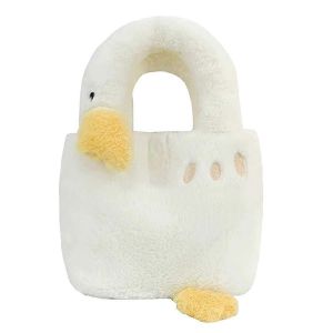 Sac a main en peluche grande capacite pour fille, mignon, dessin anime, grande oie blanche, amusant, a bandouliere - Neuf