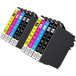 ERYI-Lot De 10 Cartouches D'Encre De Remplacement Pour Epson T1281 T1282 T1283 T1284 T1285, Compatibles Avec Epson Sx235W Sx130 Sx125 Sx422 0 W Sx42. 5 W Sx430W Sx435W Sx440W Sx45W - Neuf