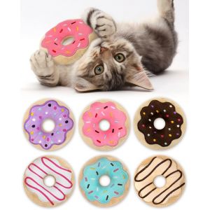 6 Pièces Herbe À Chat Interactive-Jouets Pour Chats Donut Peluche,Catnip Interactif Pour Chat Et Chaton (6 Couleurs) - Neuf