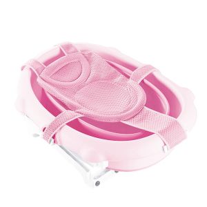 Siège De Bain Bébé Avec Filet Anti¿Dérapant, Repose¿Tête Doux, Support Réglable Pour Baignoire Ou Douche, 0¿18¿Mois, Rose, Filet Respirant Et Coussin Épais Pour Confort Et Sécurité - Neuf
