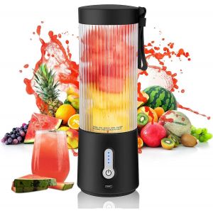 Mixeur Portable - Mixeur Personnel De 44 Cl Pour Milkshakes Et Smoothies, Rechargeable Par Usb, Petit Gobelet Presse-Fruits (Noir) - Neuf
