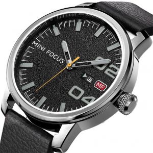 Mini Focus Affaires Hommes Analogique Bracelet En Cuir &Eacute;tanche Montre-Bracelet &Agrave; Quartz (Vert + Noir) - Neuf