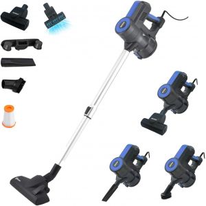 S12 Turbo Aspirateur Balai sans Sac 2 en 1 L&eacute;ger et Portable avec Filtre HEPA Lavable Brosse Allemande Wessel Werk Turbo Brosse Animaux - Neuf