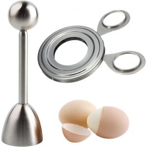Chenquansarl-Topper De Coquille D'?Uf, Kitchen Toqueur À D'oeuf Inox Coupe Oeuf À La Coque Et Separateur A Oeuf Toqueur À Oeufs Coupe-Coquille Pour Enlever Les Coquilles D'oeufs Crus Mous Ou Durs (St - Neuf