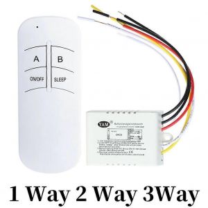 Ensemble pratique de dispositif de t&eacute;l&eacute;commande 220V 1/2/3 canal T&eacute;l&eacute;commande num&eacute;rique sans fil pour outils d'&eacute;clairage de lampe - Neuf