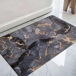 Tapis de Bain Antid&eacute;rapant 40 x 60 cm,Super Absorbant,S&egrave;che Rapide,Ultra Mince,Facile &agrave; Nettoyer,pour Portes de Salle de Bain,Baignoire,Douche,Gris fonc&eacute; - Neuf