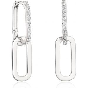 Kalhx-Boucles D'oreilles Créoles En Or Pour Femmes Boucles D'oreilles À Maillons Convertibles En Zircon Cubique Boucles D'oreilles Géométriques Ovales En Forme De Goutte Pour Filles - Neuf