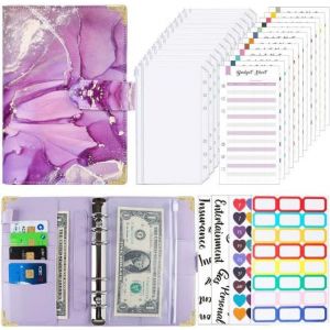 Encre A6 - Reliure à anneaux - Impression couleur - Carnet de notes - En cuir synthétique - Classeur à feuilles volantes - Manuel d'utilisation (fée violet) - Neuf