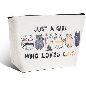 Trousse De Maquillage De Voyage Avec Fermeture &Eacute;clair - Trousse De Toilette Amusante Sur Le Th&egrave;me Du Chat - Grande Capacit&eacute; - Accessoires De Rangement Pour Femme - D&eacute;corations D'Anniversaire Et De - Neuf