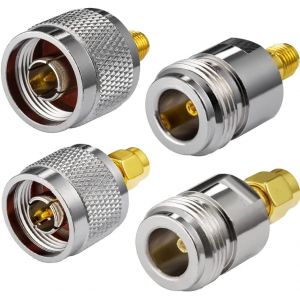 Rp Sma Vers N Type Adaptateur Rp Sma Adaptateur D'antenne Wifi 4 Kit Pour Wlan Ext&eacute;rieur Antenne Rpsma Wlan 4g Routeur Wifi Routeur Sans Fil Bluetooth (4 Pi&egrave;ces) - Neuf