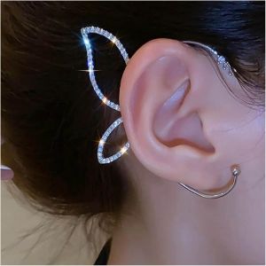Kal-Boucles D'oreilles Boho Aile De Papillon Boucles D'oreilles Cz Aile D'elfe Boucles D'oreilles Boucles D'oreilles Cristal Aile Boucles D'oreilles Angle Aile Non Percée Bijoux Pour(Droite) - Neuf