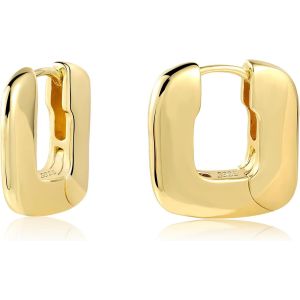 Kal-Boucles D'oreilles En Argent 925 Femmes, Petites Boucles D'oreilles Créoles Hypoallergéniques Mini Boucles D'oreilles Épaisses Petites Boucles D'oreilles Huggie Petites Larges Créoles - Neuf