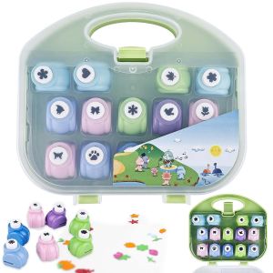 Chenquansarl-Lot De 14 Perforatrices À Papier Pour Enfants - Perforatrices Solides Pour Papier - Perforatrices Rondes - En Forme D'étoile - Pour Bricolage, Scrapbooking, Album Photo, Invitations - Neuf