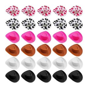 30Pcs Mini Western Cowboy Cowgirl Hat,Miniature Mignon Chapeau de Poup&eacute;e - Neuf