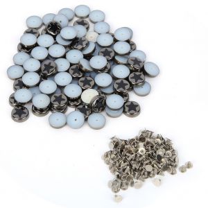 Lot De 100 Rivets Decoratifs En Forme D'etoile A Cinq Branches, Couleur Ruthenium, Pour Vetements Et Sacs - Neuf