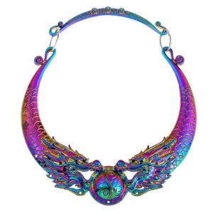 Collier Retro Avec Pendentif En Forme De Dragon Et De Paon Pour Femme Et Fille, Bijou Delicat (Dragon) - Neuf