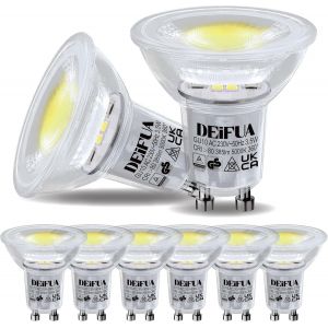 Ampoule Led Gu10 Blanc Lumière Du Jour Naturel 385 Lumens 3.5w Équivalent 50w Halogène,Lot De 6,Spot Par16 Sans Scintillement 5000k,Lampe Réflecteur Faisceau Large 360° Non Dimmable - Neuf