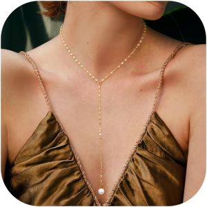 Kal-Collier Perle Femme Or 14k Chaine Choker Collier Acier Inoxydable Réglable Collier Ras De Cou Femme Simple Perle Collier Or Parure Bijoux Cadeau Pour Femme - Neuf