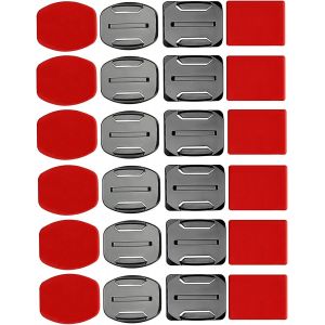 Accessories Pack of 12 Mounts and 12 x Adhesive Mounting Stickers for GoPro Hero 6/5/4/3+/3/Hero (2018)/Fusion Crosstour Campark YI 2K New APEMAN Tectectec Cam - Neuf