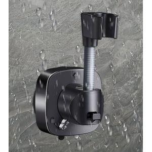 JEXNOVASHOP-Support de Pommeau de Douche à Ventouse Rotatif 360° | Sans Perçage, Réglable Universel | Charge 10 kg | Installation Facile en Quelques Secondes | Support Antidérapant et Résistant à la - Neuf