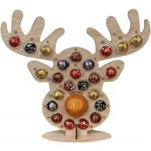 No&euml;l Calendrier de l'Avent bo&icirc;te-Cadeau, Bo&icirc;te en Bois Titulaire de Chocolats, Bonbons, Sucre de No&euml;l, Arbre de No&euml;l, Chocolat chaud &agrave; l'Orignal Affichage de Saison D&eacute;coration - Neuf