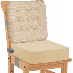 Rehausseur Chaise Enfant- 2pcs Coussin &Eacute;pais Pour Si&egrave;ge De Chaise En Velours C&ocirc;tel&eacute; Coussin De Dossier En Pu Imperm&eacute;able Facile &Agrave; Nettoyer Si&egrave;ge D'appoint Avec Fond Antid&eacute;rapant&iquest; - Neuf