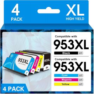 953XL Cartouche d'encre de Compatible pour HP 953 XL pour HP OfficeJet Pro 8720 7720 7740 8710 8725 8715 8728 7730 8718 8730 8218 8210 8740 (Noir Cyan Magenta Jaune,4-Pack) - Neuf