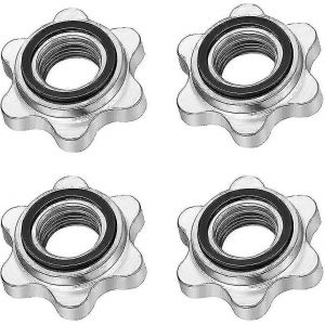 Lot De 4 Haltères Spinlock,Colliers Spinlock Standard 25 Mm Antidérapants,Bouchons À Vis Pour Barres D'haltères,Colliers Étoiles D'haltères-Hs - Neuf