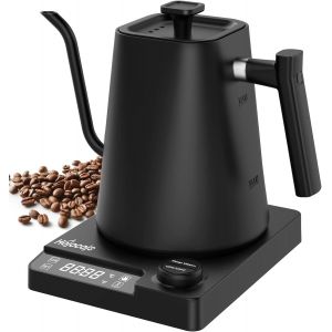 Bouilloire &Eacute;lectrique 1L En Acier Inoxydable Avec R&eacute;glage De La Temp&eacute;rature,Col De Cygne Bouilloire, Fonction De Chaleur 24 Heures, Bouilloire &Eacute;lectrique Avec Affichage De La Temp&eacute;rature,1200W Noir - Neuf