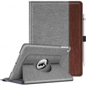 LORANKA-Coque pour iPad 6e/5e G&eacute;n&eacute;ration 9.7 Pouces (2018/2017) et iPad Air 2/Air 1 9.7"" - Etui de Protection 360&deg; Rotation Housse Case Cover Sommeil/R&eacute;veil Auto, Gris Denim - Neuf