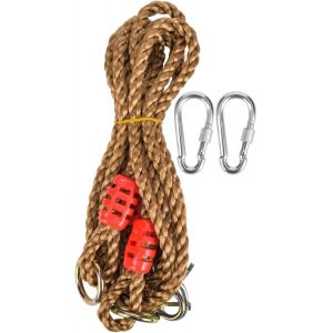 Ulteronixshop-Cordes d'extension de balan&ccedil;oire 2 pi&egrave;ces, Corde &agrave; 3 n?uds 6 brins PE + m&eacute;tal Multifonction Portable Jardin ext&eacute;rieur Enfants balan&ccedil;oire hamac rallonge Corde avec Boucle de - Neuf