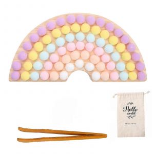 Jeu de réflexion pour enfants, jouet d'amélioration de l'intelligence, accessoires multifonctionnels, tri des couleurs éducatif, jouet de table préscolaire, cadeau dégradé de rose-Macarons - Neuf