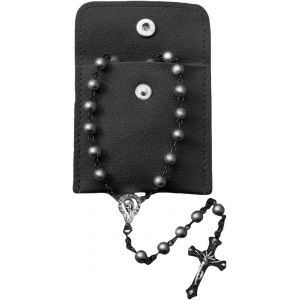 Kal-1 Chapelet Catholique Pour Communion Avec Croix Rétro, Pochette Cadeau Élégante En Velours, Pour Baptême, Communion, Mariage, Fête (Noir) - Neuf