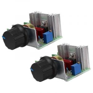 2 Pcs Contrôleur De Vitesse Compatible Avec Moteur À Courant Alternatif Ac 220v 2000w Thyristor,Moteur Contrôle De Vitesse,Réglableab - Neuf