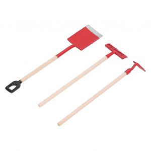 1 :12 &Eacute;chelle Miniature Jardin Outils &Agrave; Main Alliage En Bois Maison De Poup&eacute;e R&acirc;teau Zen Pelle Mod&egrave;le pour D&eacute;coration Rouge - Neuf