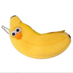 Cr&eacute;atifs Nouveaut&eacute; Dr&ocirc;le Visage Simulation Alimentaire Fruit Jaune Banane Personnage Doux Peluche V&ecirc;tements Crayon Bo&icirc;te A - Neuf