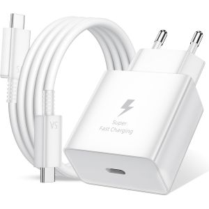 LORANKA-45W Chargeur USB C Secteur Charge Rapide pour Samsung Galaxy A17 A16 A56 A36 A26 A55 A35 S25 Edge S24 S23 S22 S21 S20 Ultra S10 S9 S8 A06 Z Fold7,Prise Secteur USBC Adapteur avec 1m C&acirc;ble USB - Neuf