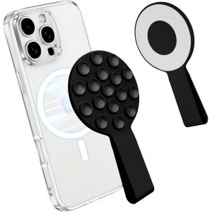 SJZG-Support Telephone Ventouse Magsafe, Support Magn&eacute;tique Pour T&eacute;l&eacute;phone Portable Compatible Avec Iphone 16/15/14/13/12 Series, Support Pour T&eacute;l&eacute;phones Mobiles Pour Tiktok Videos Et Selfies, Noir - Neuf