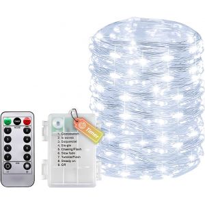 Kalanka-Guirlande Lumineuse Avec Minuterie Et T&eacute;l&eacute;commande, Petite Guirlande Lumineuse D'int&eacute;rieur Avec Batterie, 20 M, 200 Led, &Eacute;tanche Ip65, Sans Piles, Pour Chambre &Agrave; Coucher, Mariage, No&euml;l, F&ecirc;te - Neuf