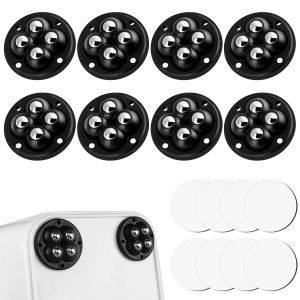 Auto-Adhésif, 8 Pièces Lanceur de Balle, à 360 Degrés Mini Lanceur de sorts, Auto-Adhésif à Billes Roulettes, Mini Universel Roulettes, pour les Meubles, pour les Boîtes de Rangement, Petits Meubles - Neuf