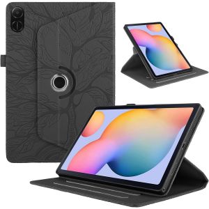 Coque Pour Honor Pad X8a 11"" 2024/ Honor Pad X9 11"" 2024 Tablette &Eacute;tuis Pu Cuir 360&deg;Rotatif Multi-Angle Stand Flip Protection Housse Pour Honor Pad X8a Coque,Noir Arbres - Neuf