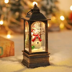 1pcs Lumineux de No&euml;l de Bonhomme de neige dans le Vintage Lampe &agrave; P&eacute;trole,Vintage Lampe &agrave; Huile Bureau de la D&eacute;coration,D&eacute;corations de No&euml;l,Cadeau de No&euml;l dans la Neige,de l'Artisanat, de la Vitrine - Neuf